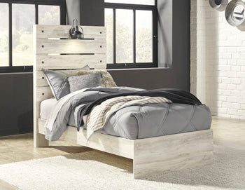 Cambeck King Panel Bed with 2 Storage Drawers - White