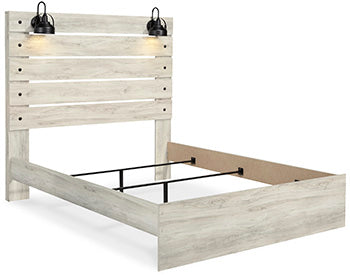 Cambeck King Panel Bed with 2 Storage Drawers - White