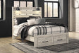 Cambeck King Panel Bed with 2 Storage Drawers - White