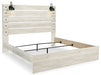 Cambeck King Panel Bed with 2 Storage Drawers - White