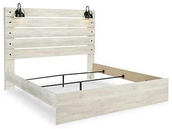 Cambeck King Panel Bed with 2 Storage Drawers - White