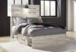 Cambeck King Panel Bed with 2 Storage Drawers - White
