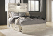 Cambeck King Panel Bed with 2 Storage Drawers - White