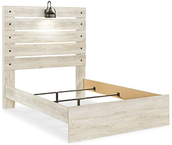 Cambeck King Panel Bed with 2 Storage Drawers - White