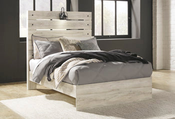 Cambeck King Panel Bed with 2 Storage Drawers - White