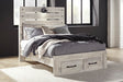 Cambeck King Panel Bed with 2 Storage Drawers - White