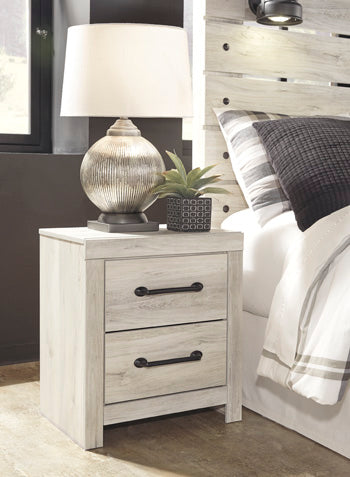 Cambeck King Panel Bed with 2 Storage Drawers - White