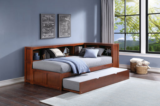Rowe Bookcase Corner Platform Bed with Twin Trundle