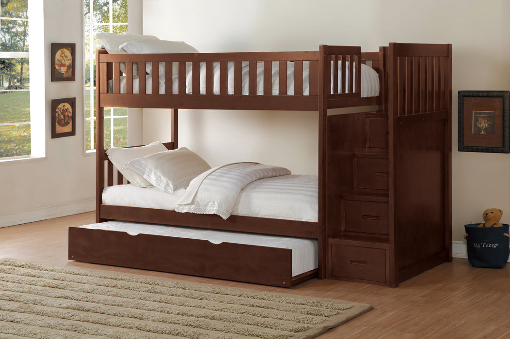 Rowe (5) Twin/Twin Step Bunk Bed with Twin Trundle