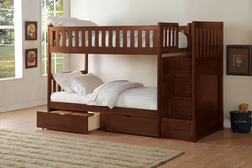 Rowe (5) Twin/Twin Step Bunk Bed with Storage Boxes