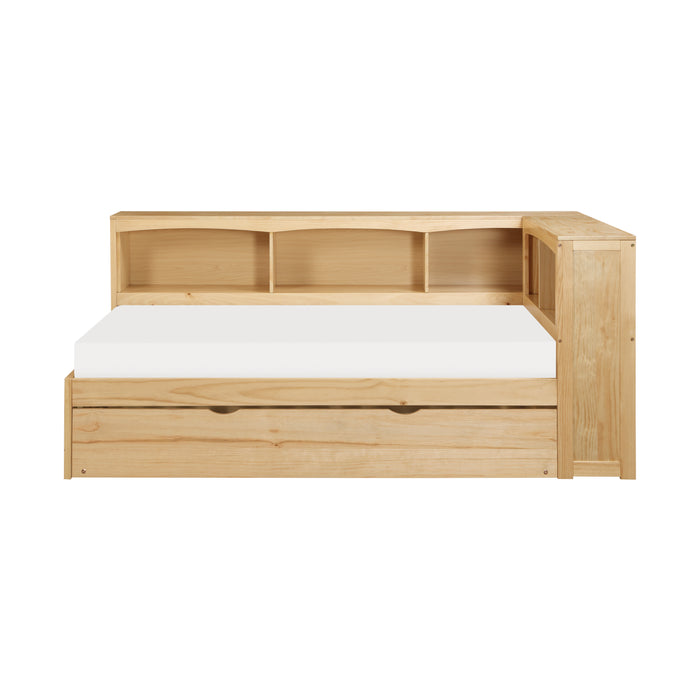 Bartly (4) Twin Bookcase Corner Bed with Twin Trundle