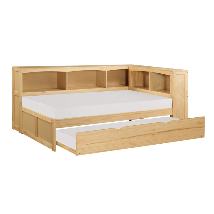 Bartly (4) Twin Bookcase Corner Bed with Twin Trundle