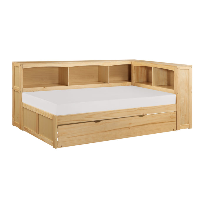 Bartly (4) Twin Bookcase Corner Bed with Twin Trundle