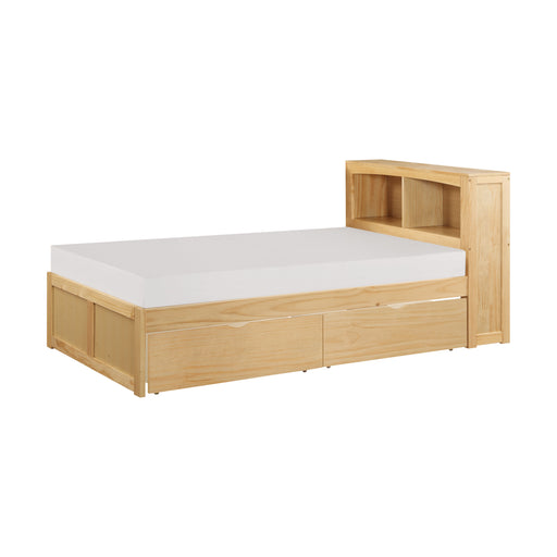 Bartly Bookcase Platform Bed with Storage Boxes - Twin