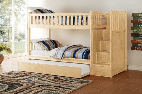 Bartly Step Bunk Bed with Twin Trundle