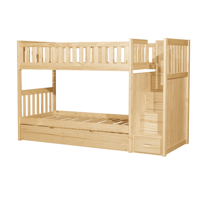 Bartly (5) Twin/Twin Step Bunk Bed with Twin Trundle