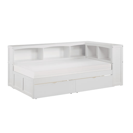 Galen (4) Twin Bookcase Corner Bed with Storage Boxes