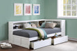 Galen (4) Twin Bookcase Corner Bed with Storage Boxes
