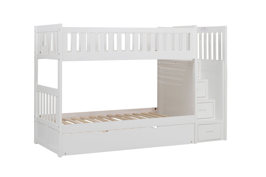 Galen (5) Twin/Twin Step Bunk Bed with Twin Trundle