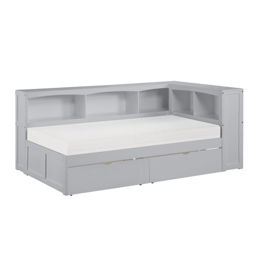 Orion (4) Twin Bookcase Corner Bed with Storage Boxes