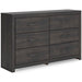 Hollivern Twin Panel Bed with Storage - Black/Gray