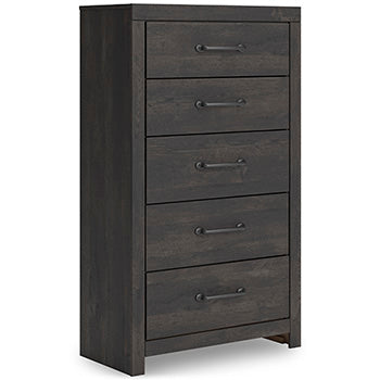 Hollivern Twin Panel Bed with Storage - Black/Gray
