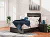 Hollivern Twin Panel Bed with Storage - Black/Gray