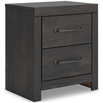Hollivern Twin Panel Bed with Storage - Black/Gray