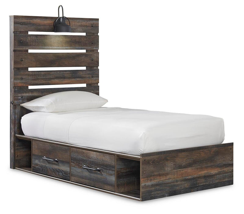 Drystan Panel Bed with 2 Storage Drawers