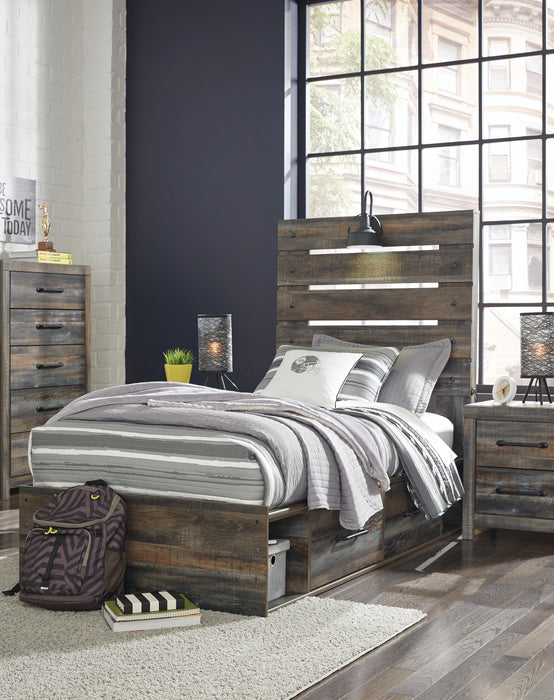 Drystan Panel Bed with 2 Storage Drawers