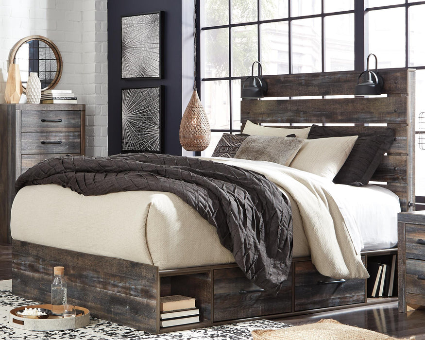 Drystan Panel Bed with 2 Storage Drawers