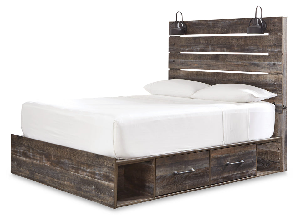 Drystan Queen Panel Bed with 2 Storage Drawers