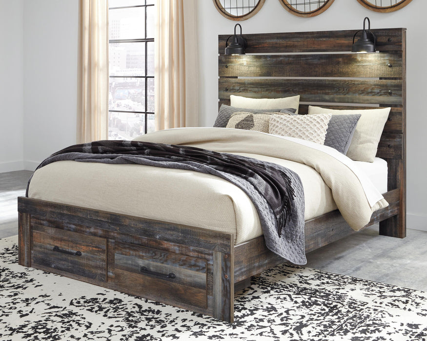 Drystan Panel Bed with 2 Storage Drawers