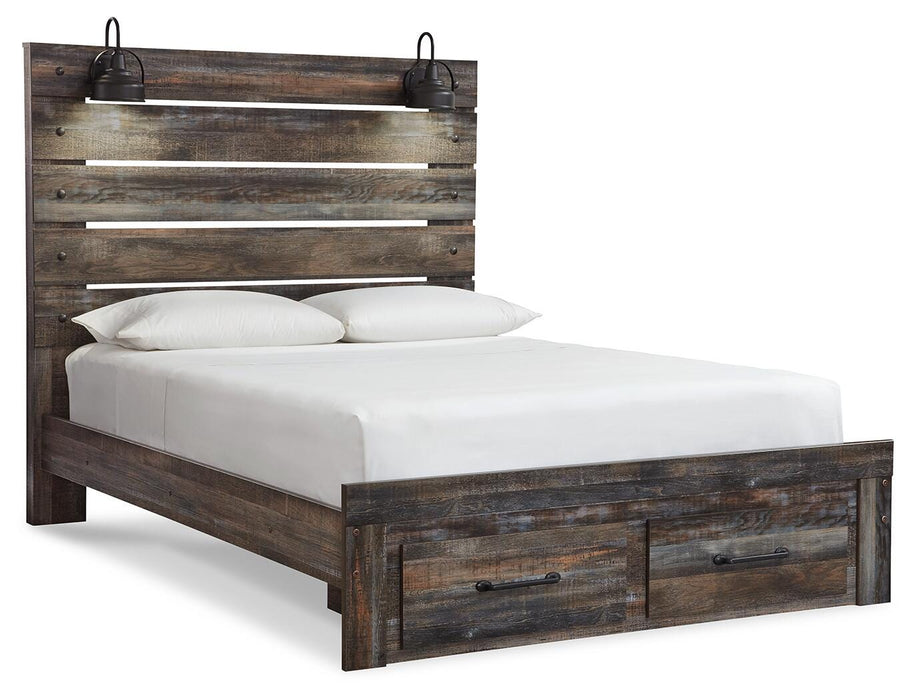 Drystan Panel Bed with 2 Storage Drawers