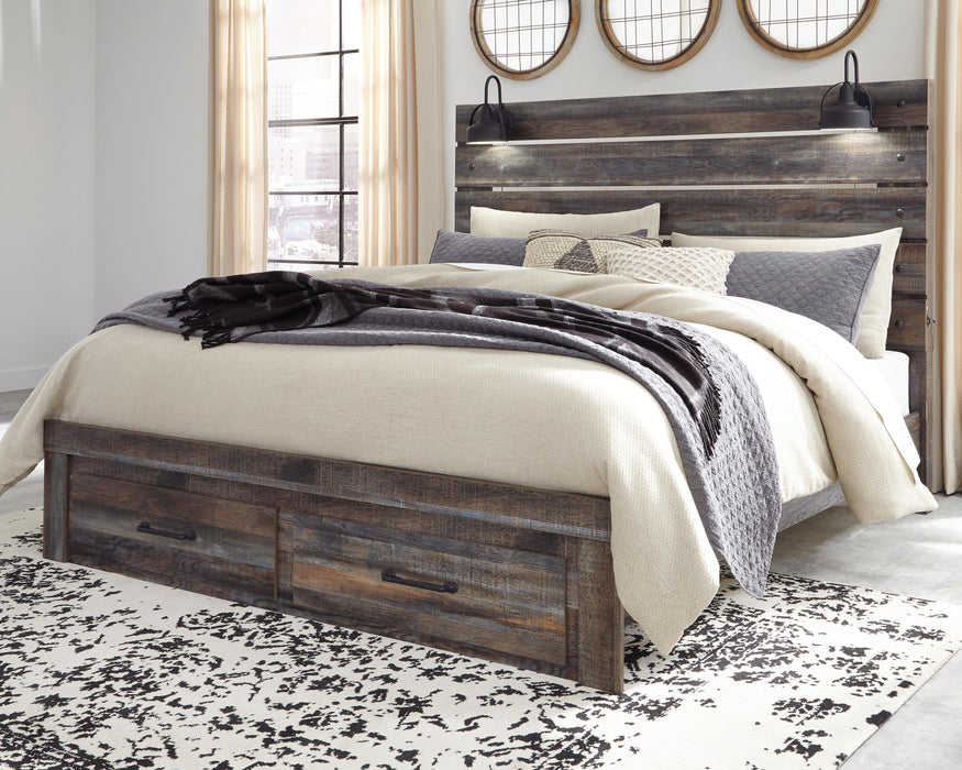 Drystan Panel Bed with 2 Storage Drawers