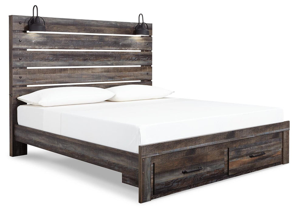 Drystan Panel Bed with 2 Storage Drawers
