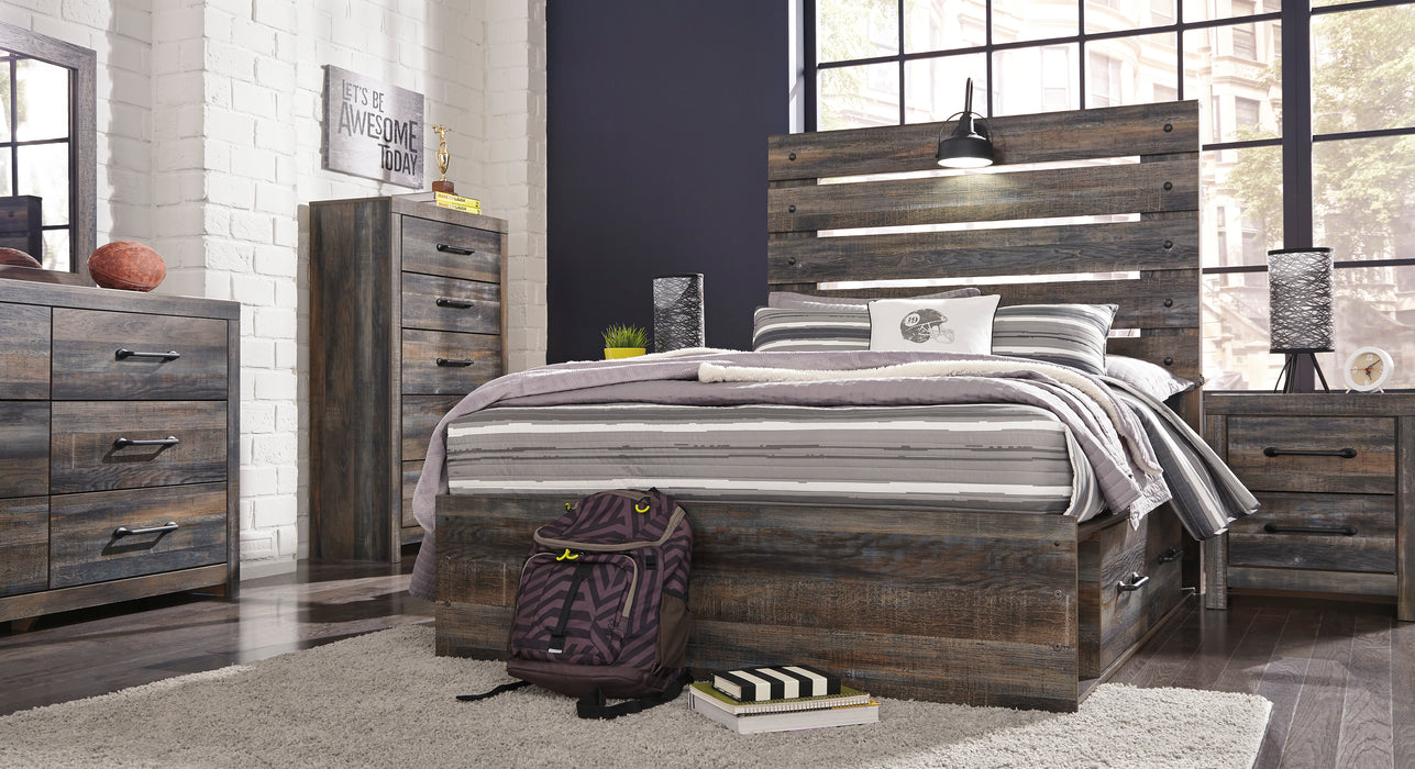 Drystan Panel Bed with 2 Storage Drawers