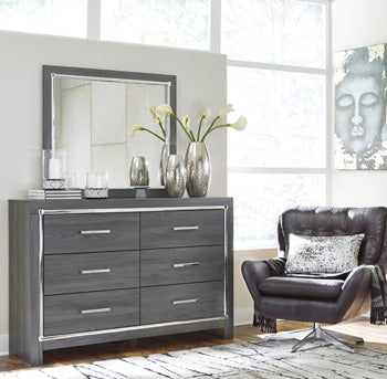 Lodanna Queen Panel Bed with 2 Storage Drawers - Black/Gray