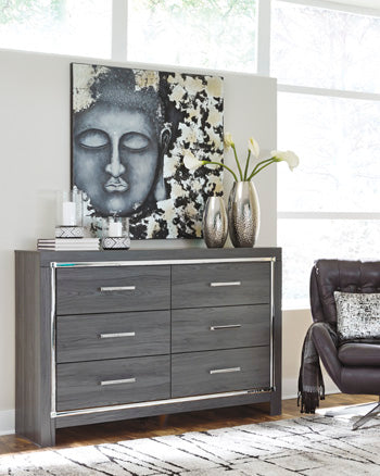 Lodanna Queen Panel Bed with 2 Storage Drawers - Black/Gray