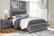 Lodanna Queen Panel Bed with 2 Storage Drawers - Black/Gray