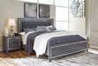 Lodanna Queen Panel Bed with 2 Storage Drawers - Black/Gray