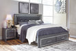 Lodanna Queen Panel Bed with 2 Storage Drawers - Black/Gray