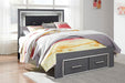 Lodanna Queen Panel Bed with 2 Storage Drawers - Black/Gray
