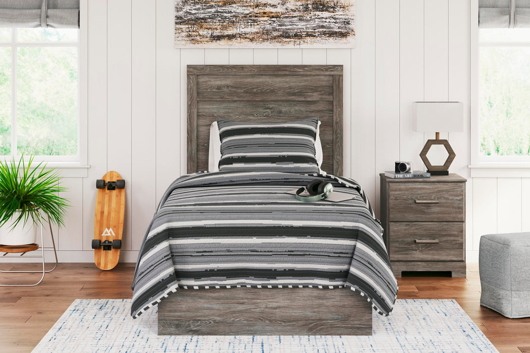 Ralinksi Panel Bedroom Set in Gray - bedroom room scene