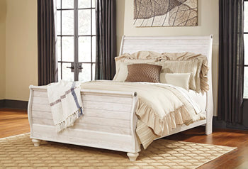 Willowton Queen Sleigh Bed - White