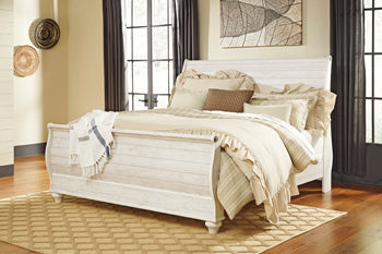 Willowton Queen Sleigh Bed - White