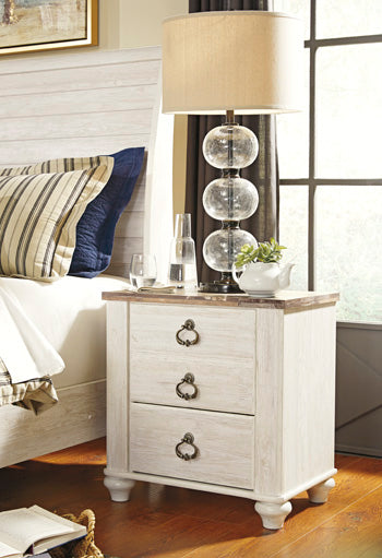 Willowton Queen Sleigh Bed - Brown/Beige;White