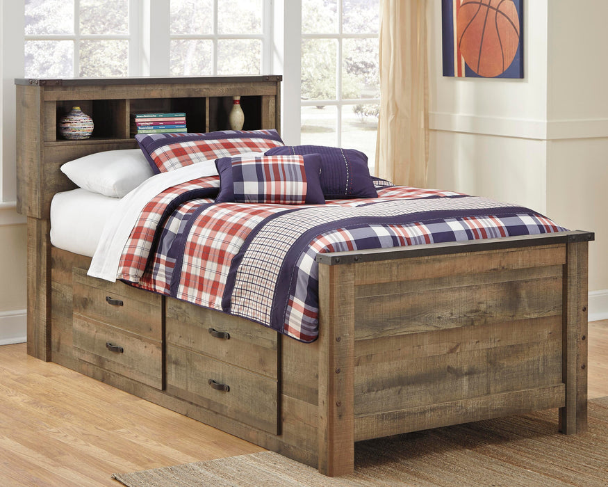 Trinell Bookcase Bed with 2 Storage Drawers
