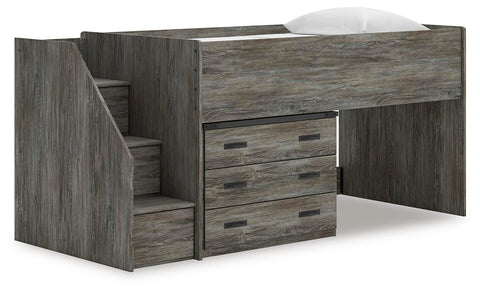 Cama alta doble Frandern con cajones de almacenamiento