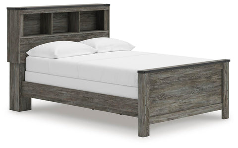Cama con panel de estantería completa Frandern